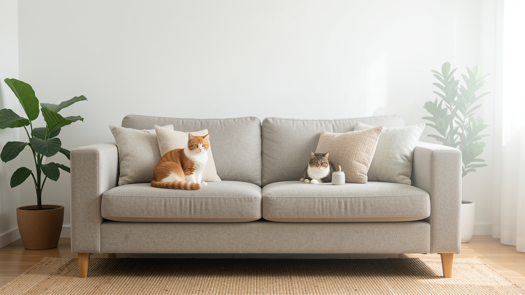 Detalhe fotográfico relacionado a Sofá e gatos: 4 tecidos para ignorar na próxima compra